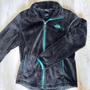 The North Face Black Fleece Jacket with Teal Trim